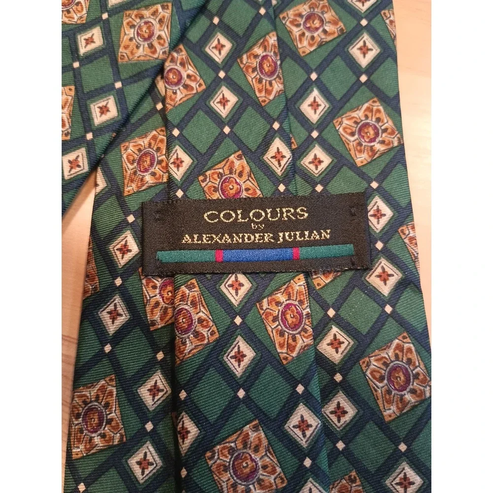 Alexander Julian Colours Abstract Multi-Colored Silk Tie‎ Print Classic